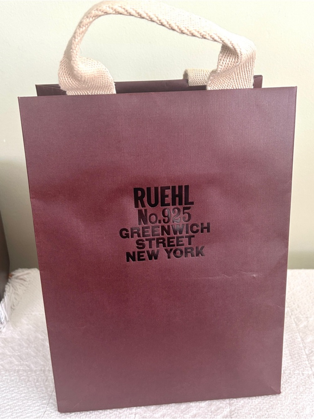 Ruehl No. 925 Greenwich Street New York Shopping Bag Y2K